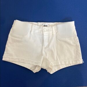 PAIGE White Jimmy Jimmy Maternity Jean Shorts